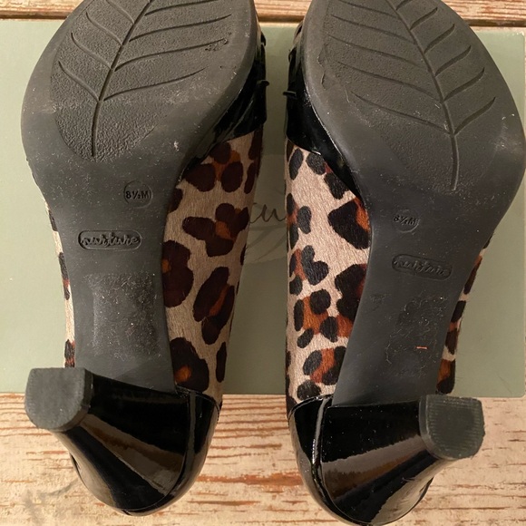 Nurture Rosalind Calf Hair Leopard Peep Toe Pumps - Picture 5 of 6